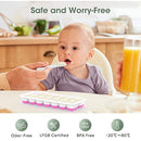 DOQAUS Ice Cube Tray with Lid and Bin, 4 Pack Silicone Plastic Ice Cube Trays for Freezer with Ice Box, Ice Trays with Ice Container, Stackable Ice Tray with Storage Ice Bucket,Ice Tong,Ice Scoop