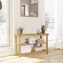 ECOMEX Shoe Rack Bench for Entryway, 3-Tier Wooden Shoe Shelf Shoe Organizer Bench Shoe Organizer Entryway Bench for Bedroom Balcony Entryway Entrance, Black(33.5''L)