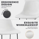 Waleaf Dining Chairs,Faux Leather Dining Chairs Set of 2,18 Inch Kitchen Dining Room Chairs with Backrest and Metal Leg,Mid Century Modern Armless Chair,Upholstered Seat