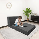 ANONER Fold Sofa Bed Couch Memory Foam with Pillow Futon Sleeper Chair Guest Bed and Fold Out Couch, Washable Cover Twin Size, Dark Gray