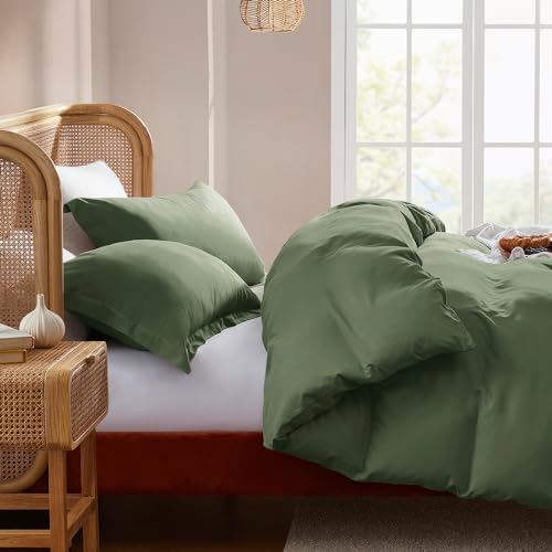 Nestl Twin Duvet Cover - Soft Double Brushed Light Sage Duvet Cover Twin/Twin XL, 2 Piece, with Button Closure, Duvet Cover 68x90 inches