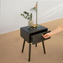 Bme Caden Solid Wood Nightstand/Side Table/End Table, Fully Assembled, with 1-Drawer for Mid Century Bedroom and Living Room, Caramel