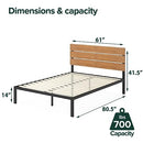 ZINUS Paul Metal and Bamboo Platform Bed Frame, Wood Slat Support, No Box Spring Needed, Easy Assembly, King