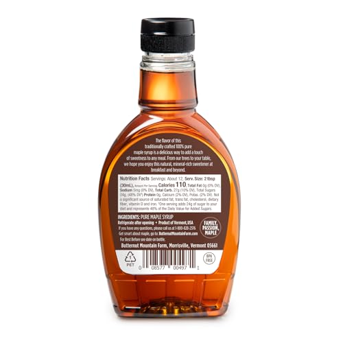 Pure Vermont Maple Syrup, Grade A, Dark Color, Robust Taste, All Natural, Easy Pour, 32 Fl Oz, 1 Qt (Prev Grade B)