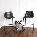 Waleaf Dining Chairs,Faux Leather Dining Chairs Set of 2,18 Inch Kitchen Dining Room Chairs with Backrest and Metal Leg,Mid Century Modern Armless Chair,Upholstered Seat