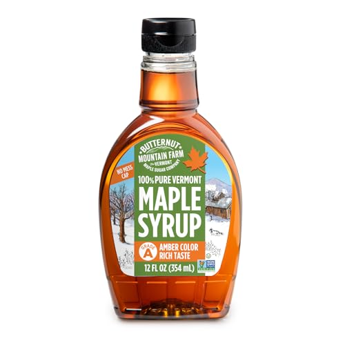 Butternut Mountain Farm Pure Vermont Maple Syrup, Grade A, Amber Color, Rich Taste, All Natural, Easy Pour Jug, 32 Fl Oz, 1 Qt