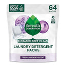 Seventh Generation Laundry Detergent Packs, Lavender, Biobased Deep Clean, EPA Safer Choice Certified, 64 Count