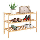 BMOSU 2-Tier Bamboo Shoe Rack Premium Stackable Shoe Shelf Storage Organizer for Hallway Closet Living Room Entryway Organizer (Natural Bamboo)