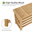 ECOMEX Shoe Rack Bench for Entryway, 3-Tier Wooden Shoe Shelf Shoe Organizer Bench Shoe Organizer Entryway Bench for Bedroom Balcony Entryway Entrance, Black(33.5''L)