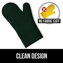 Gorilla Grip Heat and Slip Resistant Silicone Oven Mitts Set, Soft Cotton Lining, Waterproof, BPA-Free, Long Flexible Thick Gloves for Cooking, Kitchen Mitt Potholders, 12.5 in, Black