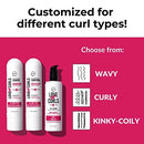 LUS (Love Ur Self) 3-Step System Shampoo and Conditioner Set with All-in-One Styler for Kinky-Coily Hair Nongreasy & Moisturizing - 8.5oz each