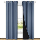 NICETOWN Grey Full Shade Curtain Panels, Pair of Energy Smart & Noise Blocking Out Blackout Drapes for Dining Room Window, Thermal Insulated Guest Room Lined Window Dressing(Gray, 52 x 84 inch)