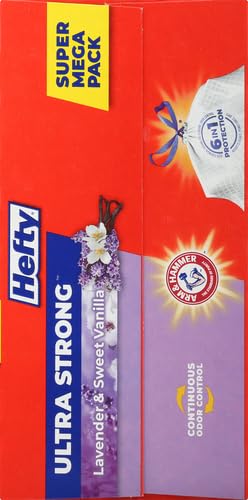 Hefty Ultra Strong 13 Gallon Trash Bags, Tall Kitchen Trash Bags 13 Gallon Size, Drawstring Closure, Continuous Odor Control, White, Clean Burst Scent, 110 Bags