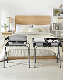 SONGMICS Luggage Rack, Pack of 2, Luggage Racks for Guest Room, Suitcase Stand, Steel Frame, Foldable, for Bedroom, Black URLR64B-2