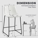 Waleaf Dining Chairs,Faux Leather Dining Chairs Set of 2,18 Inch Kitchen Dining Room Chairs with Backrest and Metal Leg,Mid Century Modern Armless Chair,Upholstered Seat