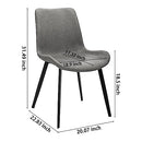 CangLong Modern ‎Faux Leather Dining Chairs, PU Cushion Seat Back，Metal Legs for Kitchen Dining Room Side Chair, Set of 2, Brown