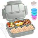 Bento Box Adult Lunch Box, Lunch Containers for Kids Girls Boys with 4 Compartments, Lunchable Food Container with Utensils, Sauce Jar, Muffin Liners, 40 Oz/5 Cup, Microwave & Dishwasher Safe, Navy