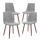 CangLong Modern ‎Faux Leather Dining Chairs, PU Cushion Seat Back，Metal Legs for Kitchen Dining Room Side Chair, Set of 2, Brown