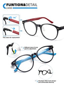 livho 2 Pack Blue Light Blocking Glasses, Computer Reading/Gaming/TV/Phones Glasses for Women Men,Anti Eyestrain & UV Glare (*B1 Light Blcak+Clear, Clear)