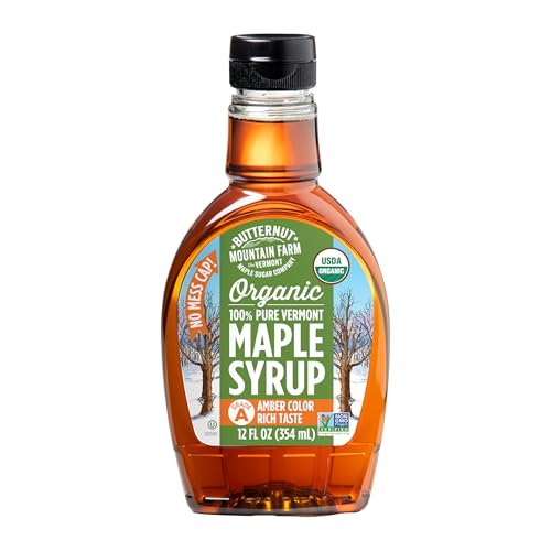 Butternut Mountain Farm Pure Vermont Maple Syrup, Grade A, Amber Color, Rich Taste, All Natural, Easy Pour Jug, 32 Fl Oz, 1 Qt