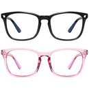 livho 2 Pack Blue Light Blocking Glasses, Computer Reading/Gaming/TV/Phones Glasses for Women Men,Anti Eyestrain & UV Glare (*B1 Light Blcak+Clear, Clear)