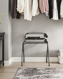 SONGMICS Luggage Rack, Pack of 2, Luggage Racks for Guest Room, Suitcase Stand, Steel Frame, Foldable, for Bedroom, Black URLR64B-2