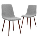 CangLong Modern ‎Faux Leather Dining Chairs, PU Cushion Seat Back，Metal Legs for Kitchen Dining Room Side Chair, Set of 2, Brown