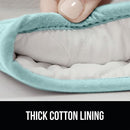 Gorilla Grip Heat and Slip Resistant Silicone Oven Mitts Set, Soft Cotton Lining, Waterproof, BPA-Free, Long Flexible Thick Gloves for Cooking, Kitchen Mitt Potholders, 12.5 in, Black