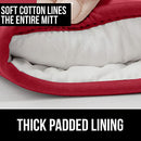 Gorilla Grip Heat and Slip Resistant Silicone Oven Mitts Set, Soft Cotton Lining, Waterproof, BPA-Free, Long Flexible Thick Gloves for Cooking, Kitchen Mitt Potholders, 12.5 in, Black