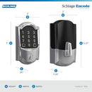 Schlage Encode Smart Wi-Fi Deadbolt with Century Trim in Matte Black