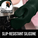 Gorilla Grip Heat and Slip Resistant Silicone Oven Mitts Set, Soft Cotton Lining, Waterproof, BPA-Free, Long Flexible Thick Gloves for Cooking, Kitchen Mitt Potholders, 12.5 in, Black