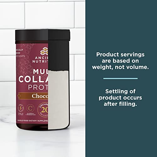 Ancient Nutrition Collagen Powder Protein with Probiotics, Multi Collagen Protein, Unflavored, 60 Servings, Hydrolyzed Collagen Peptides Supports Skin and Gut Health, Joint Supplement, 21.38oz