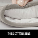 Gorilla Grip Heat and Slip Resistant Silicone Oven Mitts Set, Soft Cotton Lining, Waterproof, BPA-Free, Long Flexible Thick Gloves for Cooking, Kitchen Mitt Potholders, 12.5 in, Black