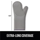 Gorilla Grip Heat and Slip Resistant Silicone Oven Mitts Set, Soft Cotton Lining, Waterproof, BPA-Free, Long Flexible Thick Gloves for Cooking, Kitchen Mitt Potholders, 12.5 in, Black