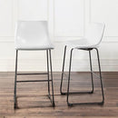 Waleaf Dining Chairs,Faux Leather Dining Chairs Set of 2,18 Inch Kitchen Dining Room Chairs with Backrest and Metal Leg,Mid Century Modern Armless Chair,Upholstered Seat