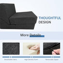 ANONER Fold Sofa Bed Couch Memory Foam with Pillow Futon Sleeper Chair Guest Bed and Fold Out Couch, Washable Cover Twin Size, Dark Gray