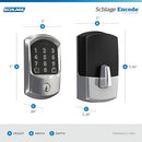 Schlage Encode Smart Wi-Fi Deadbolt with Century Trim in Matte Black