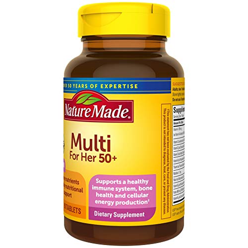 Nature Made Multivitamin For Her 50+ with No Iron, Womens Multivitamin for Daily Nutritional Support, Multivitamin for Women, 90 Tablets, 90 Day Supply