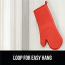 Gorilla Grip Heat and Slip Resistant Silicone Oven Mitts Set, Soft Cotton Lining, Waterproof, BPA-Free, Long Flexible Thick Gloves for Cooking, Kitchen Mitt Potholders, 12.5 in, Black