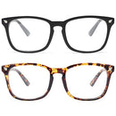livho 2 Pack Blue Light Blocking Glasses, Computer Reading/Gaming/TV/Phones Glasses for Women Men,Anti Eyestrain & UV Glare (*B1 Light Blcak+Clear, Clear)