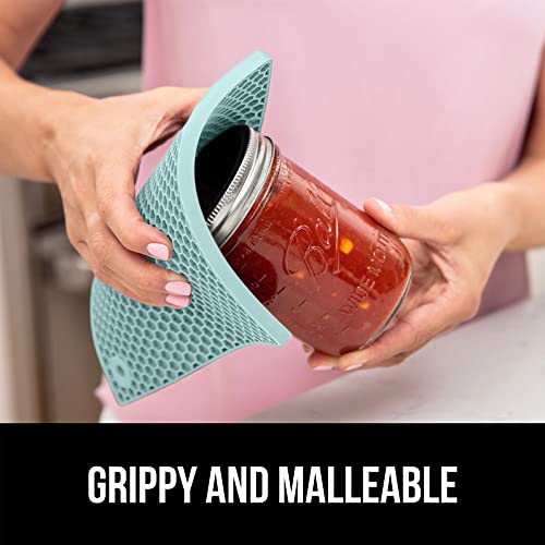 Gorilla Grip Heat and Slip Resistant Silicone Oven Mitts Set, Soft Cotton Lining, Waterproof, BPA-Free, Long Flexible Thick Gloves for Cooking, Kitchen Mitt Potholders, 12.5 in, Black