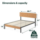 ZINUS Paul Metal and Bamboo Platform Bed Frame, Wood Slat Support, No Box Spring Needed, Easy Assembly, King
