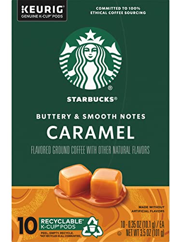 Starbucks K-Cup Coffee Pods—Caramel Flavored Coffee—100% Arabica—1 box (40 pods)