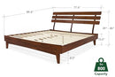 Bme Caden 15" Bed Frame with Adjustable Headboard - Mid Century, Retro Style with Acacia Wood - No Box Spring Needed - Wood Slat Support - Easy Assembly (Caramel, King (U.S. Standard))