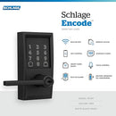 Schlage Encode Smart Wi-Fi Deadbolt with Century Trim in Matte Black