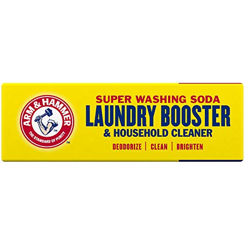 ARM & HAMMER Super Washing Soda Household Cleaner and Laundry Booster, Versatile Natural Home Cleaner, Powder Laundry Additive and Cleaner, 55 oz Box