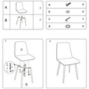 CangLong Modern ‎Faux Leather Dining Chairs, PU Cushion Seat Back，Metal Legs for Kitchen Dining Room Side Chair, Set of 2, Brown