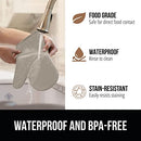 Gorilla Grip Heat and Slip Resistant Silicone Oven Mitts Set, Soft Cotton Lining, Waterproof, BPA-Free, Long Flexible Thick Gloves for Cooking, Kitchen Mitt Potholders, 12.5 in, Black