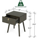 Bme Caden Solid Wood Nightstand/Side Table/End Table, Fully Assembled, with 1-Drawer for Mid Century Bedroom and Living Room, Caramel