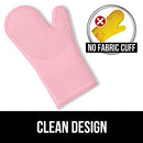 Gorilla Grip Heat and Slip Resistant Silicone Oven Mitts Set, Soft Cotton Lining, Waterproof, BPA-Free, Long Flexible Thick Gloves for Cooking, Kitchen Mitt Potholders, 12.5 in, Black